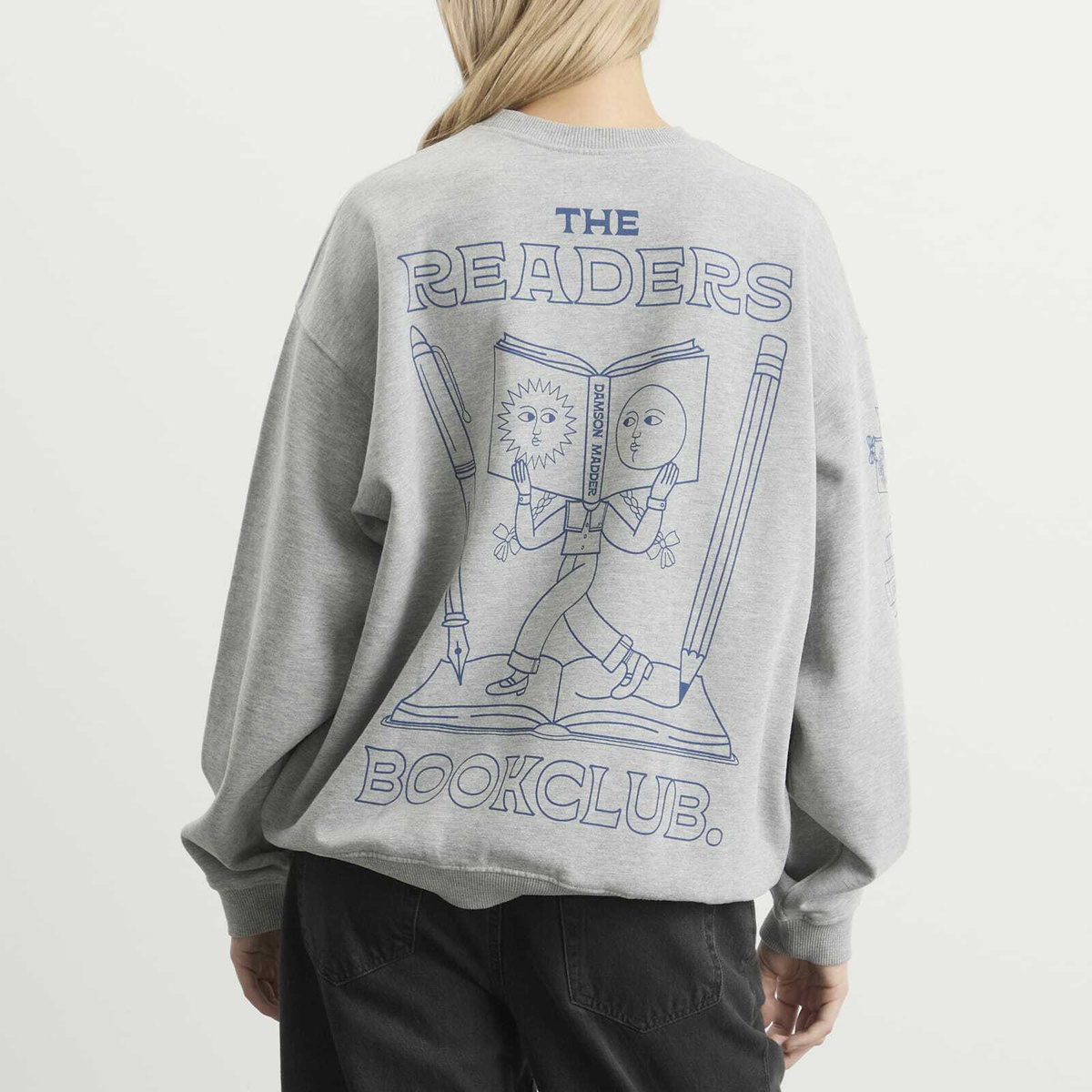 Damson Madder Women's The Reader Sweatshirt in Grey