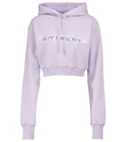 Givenchy - Logo cropped cotton jersey hoodie