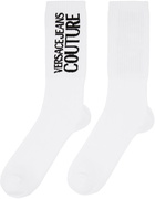 Versace Jeans Couture White Cotton Socks