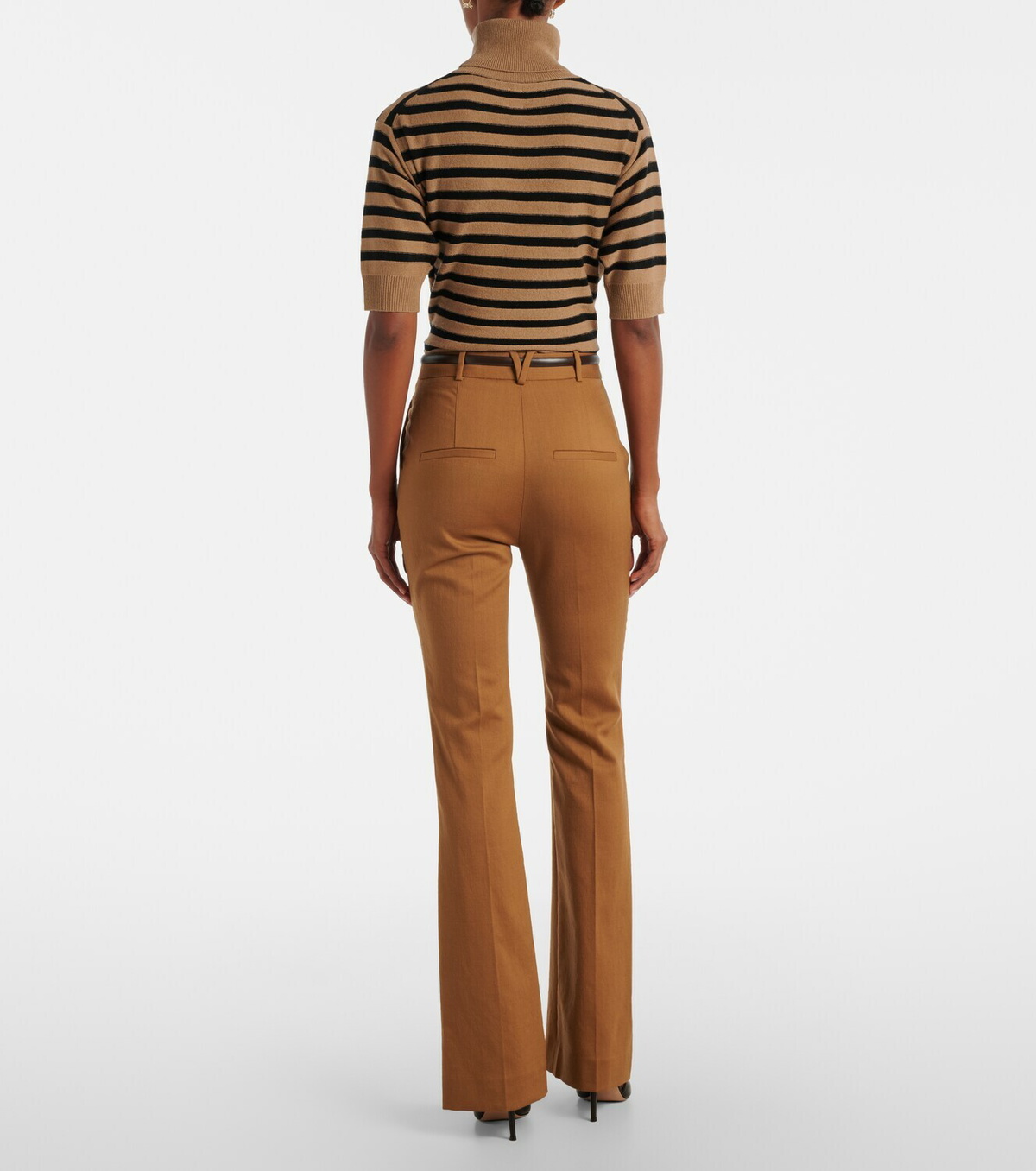 Veronica Beard Gracie belted wool flared pants