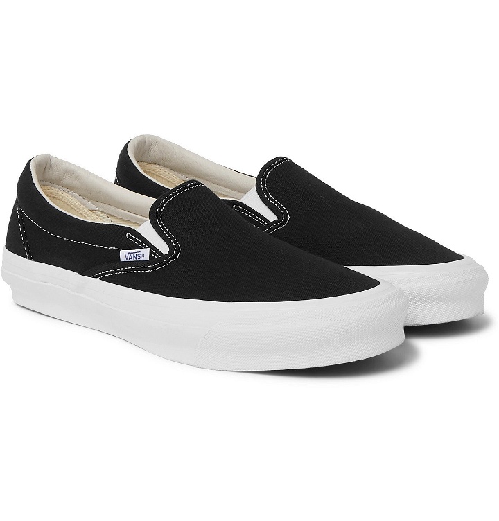 Photo: Vans - OG Classic LX Canvas Slip-On Sneakers - Black