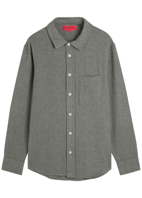 Photo: The Elder Statesman Melange Cashmere-woven Overshirt Light Grey