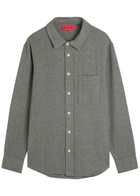 The Elder Statesman Melange Cashmere-woven Overshirt Light Grey