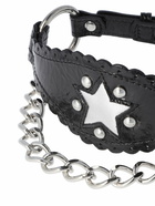 ALESSANDRA RICH - Leather Choker W/ Star & Chain