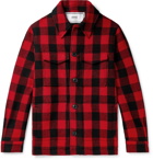AMI PARIS - Checked Virgin Wool-Flannel Overshirt - Red
