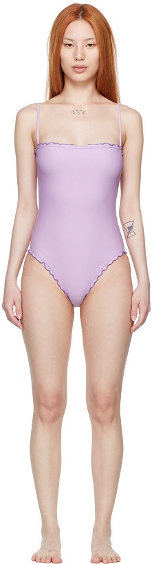 Photo: Sherris Purple Nylon One-Piece Swimsuit