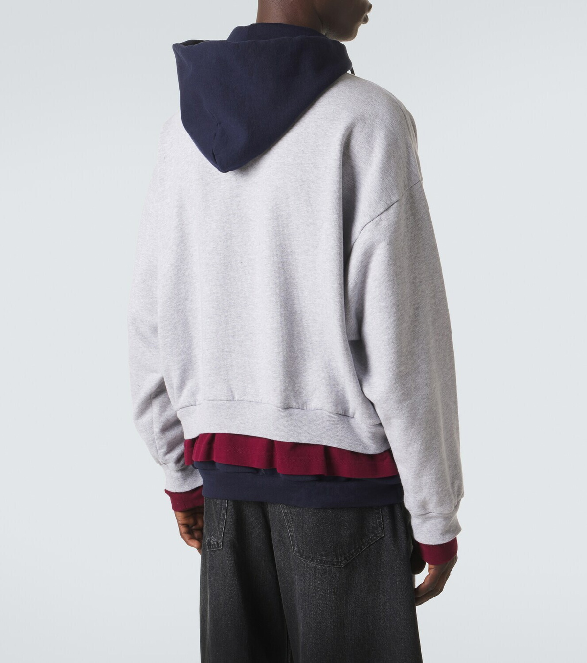 Balenciaga Logo layered cotton jersey hoodie