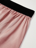 TOM FORD - Velvet-Trimmed Stretch-Silk Satin Boxer Briefs - Pink