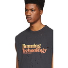 Satisfy Black Moth Eaten Running Technology Muscle T-Shirt