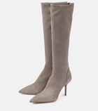 Aquazzura Saint Honoré 85 suede boots