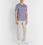 Hugo Boss - Mélange Cotton-Piqué Polo Shirt - Blue