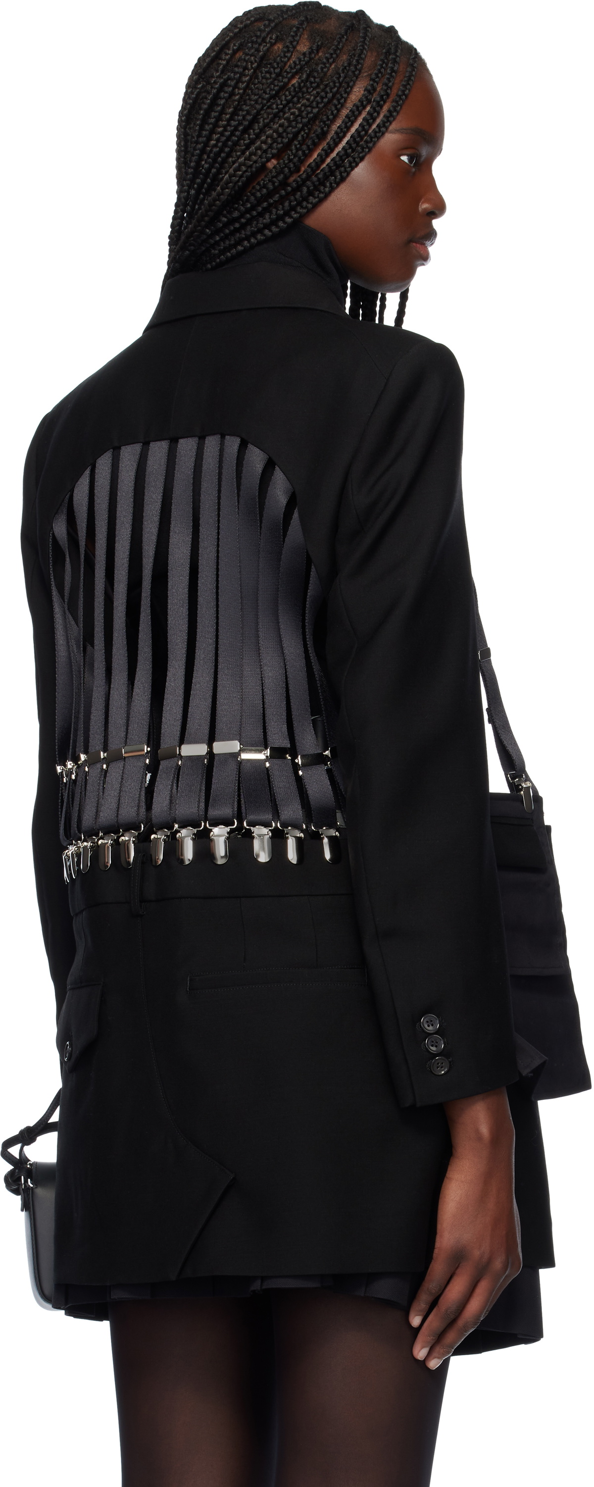 Noir Kei Ninomiya Black Wool Mohair Doeskin Blazer