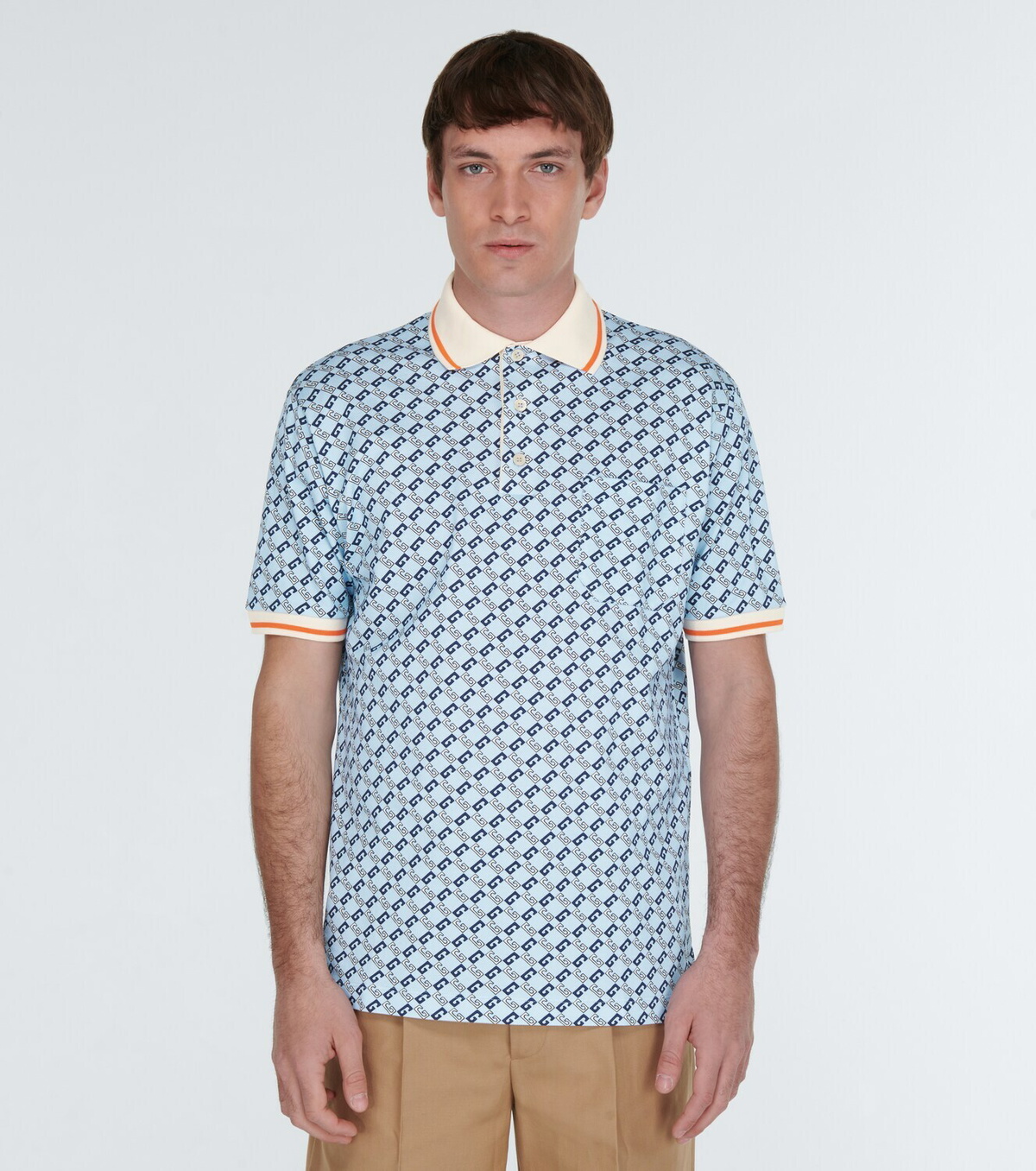 Gucci - Geometric G cotton-blend piqué polo shirt