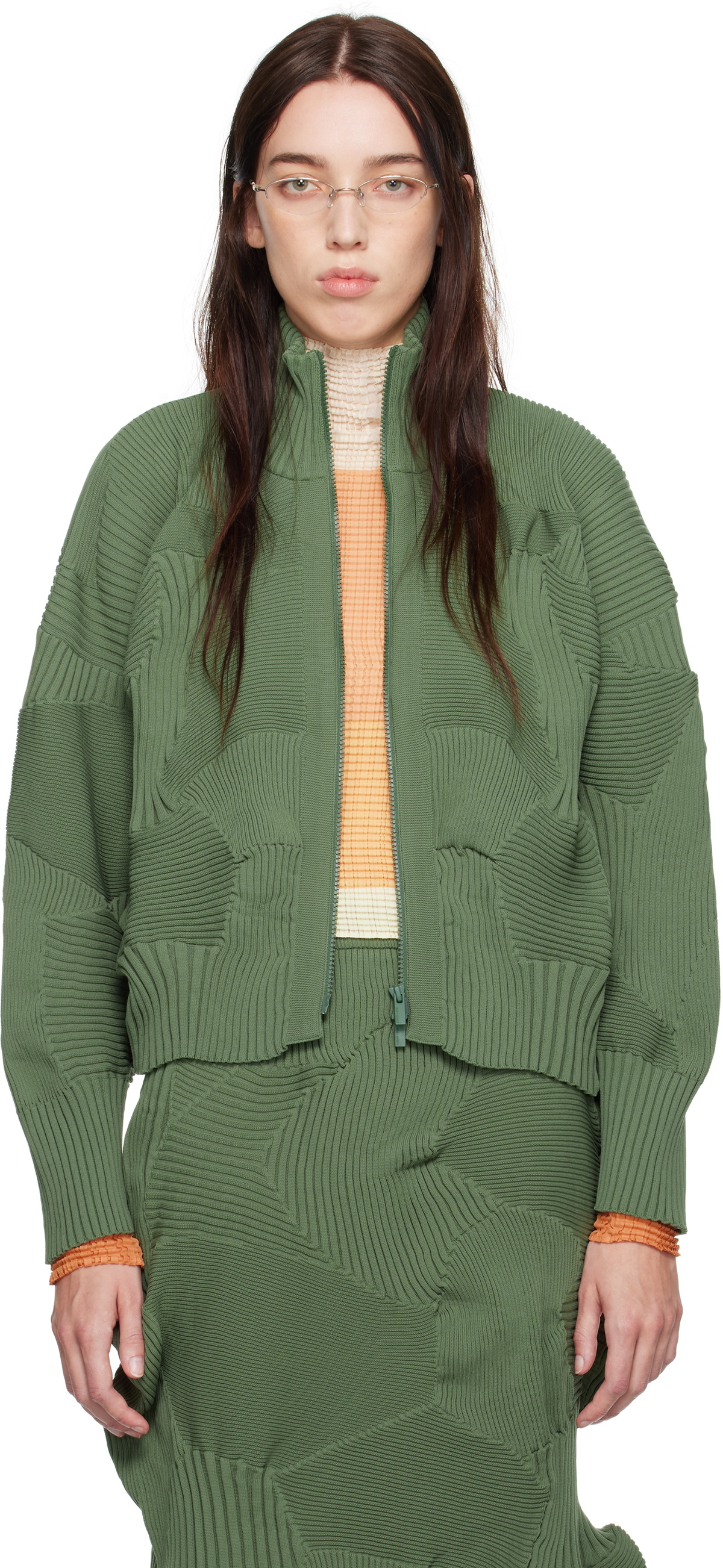ISSEY MIYAKE Green Kone Kone Jacket
