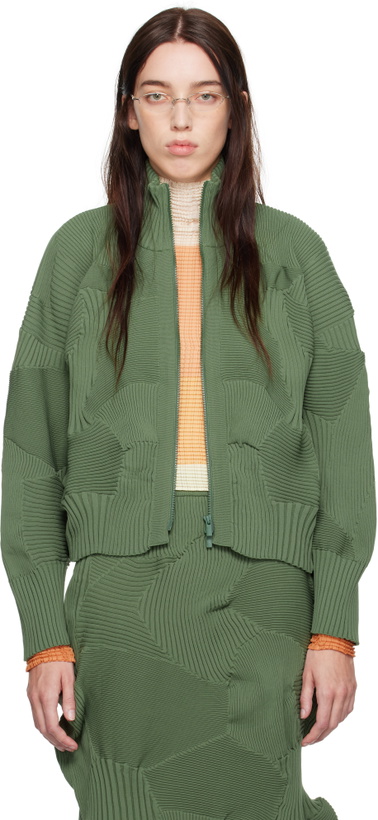 Photo: ISSEY MIYAKE Green Kone Kone Jacket