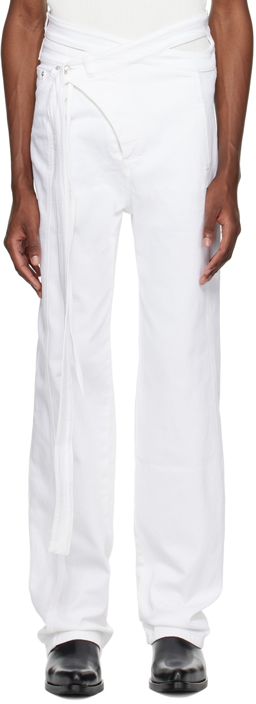 Ottolinger SSENSE Exclusive White Wrap Jeans Ottolinger
