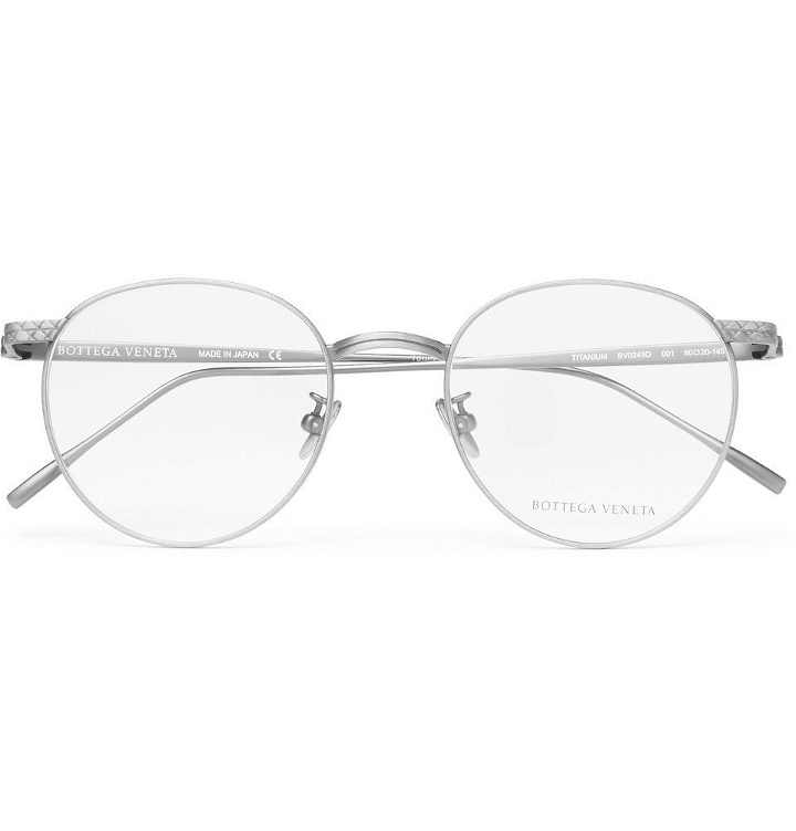 Photo: Bottega Veneta - Round-Frame Titanium Optical Glasses - Silver