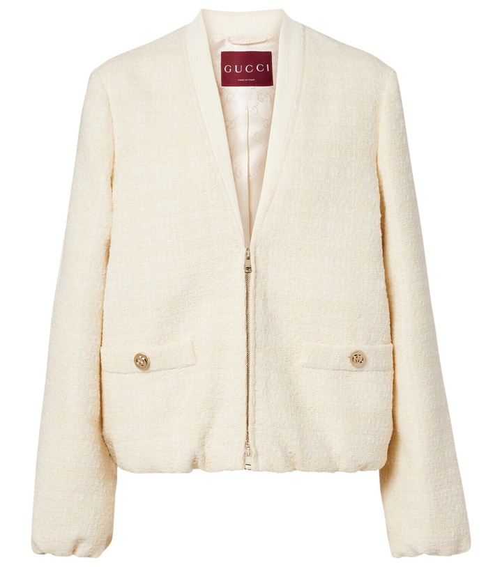 Photo: Gucci Checked cotton-blend tweed jacket
