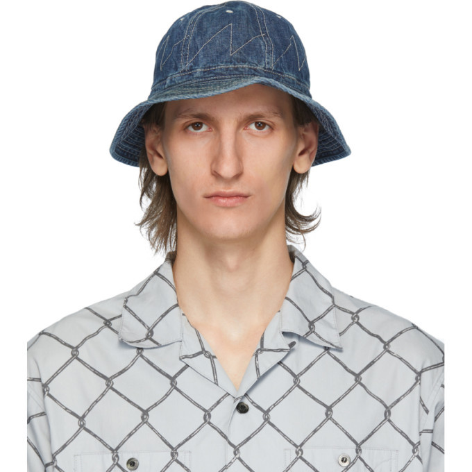 Neighborhood Indigo Denim Washed Bucket Hat Neighborhood