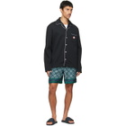 Casablanca Green Radiating Monogram Silk Shorts