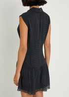Frame Polka-dot Silk-chiffon Mini Dress Navy