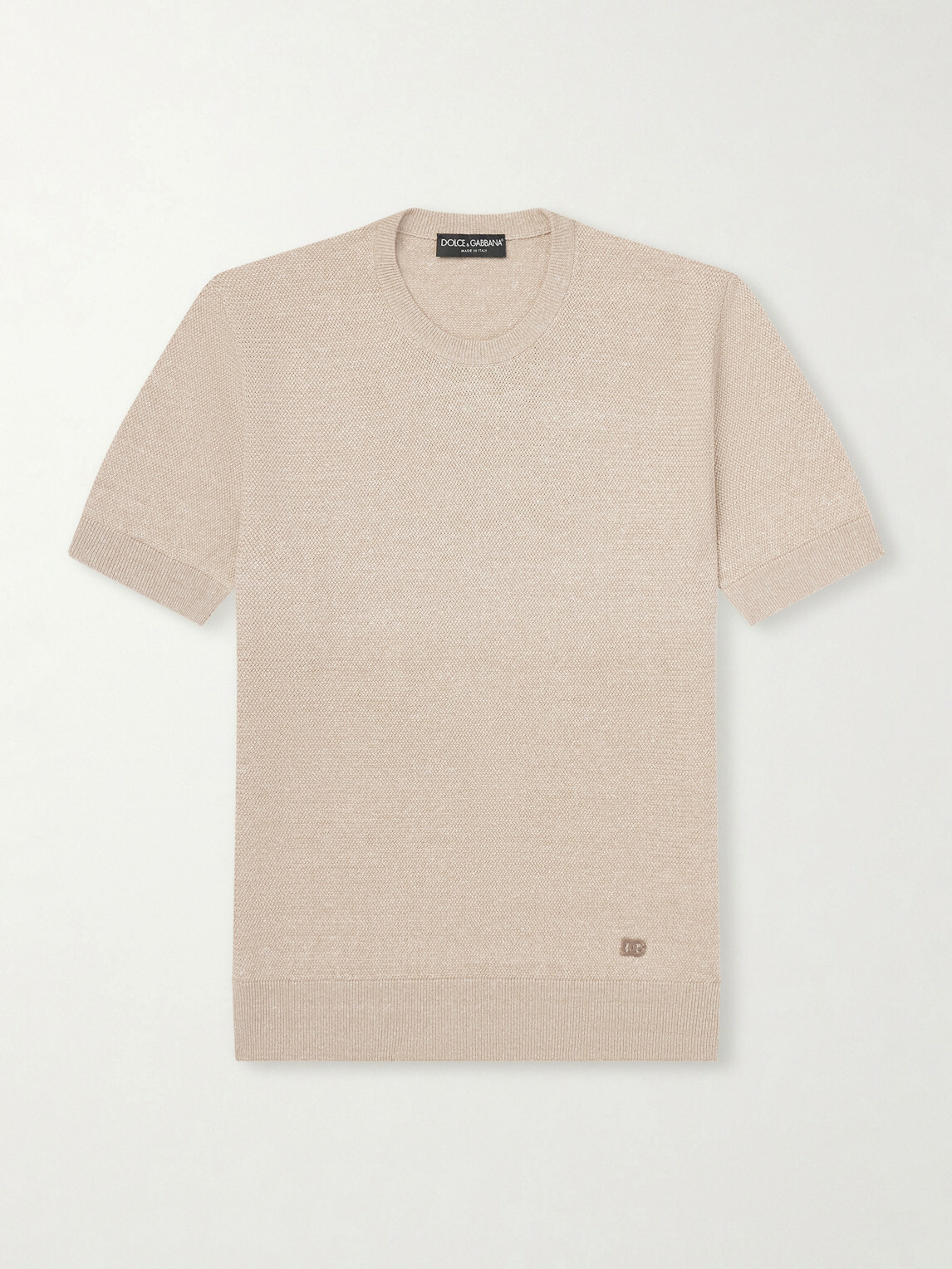Dolce&Gabbana - Linen-Blend T-Shirt - Neutrals