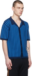 King & Tuckfield Navy & Blue Knit Striped Shirt
