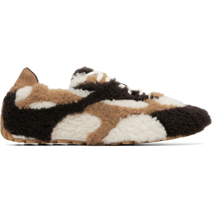 Photo: Bottega Veneta Brown & Off-White Orbit Flash Sneakers