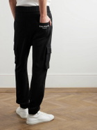 Balmain - Tapered Cotton-Jersey Cargo Sweatpants - Black
