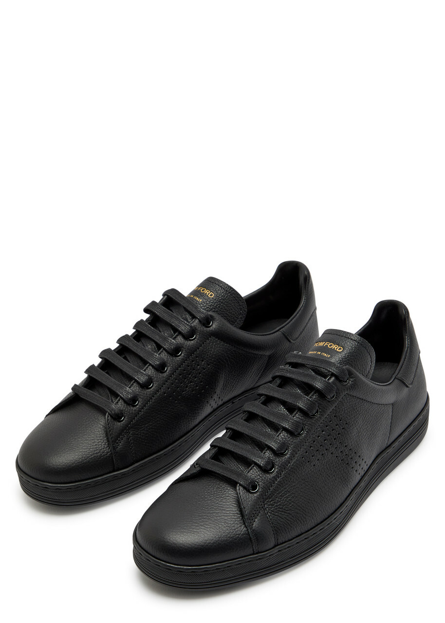 Tom Ford Warwick Grained Leather Sneakers Black