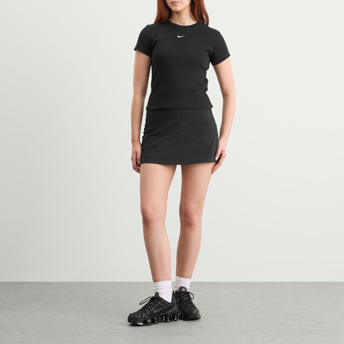 Nike Women's Tight Ribbed T-Shirt in Black