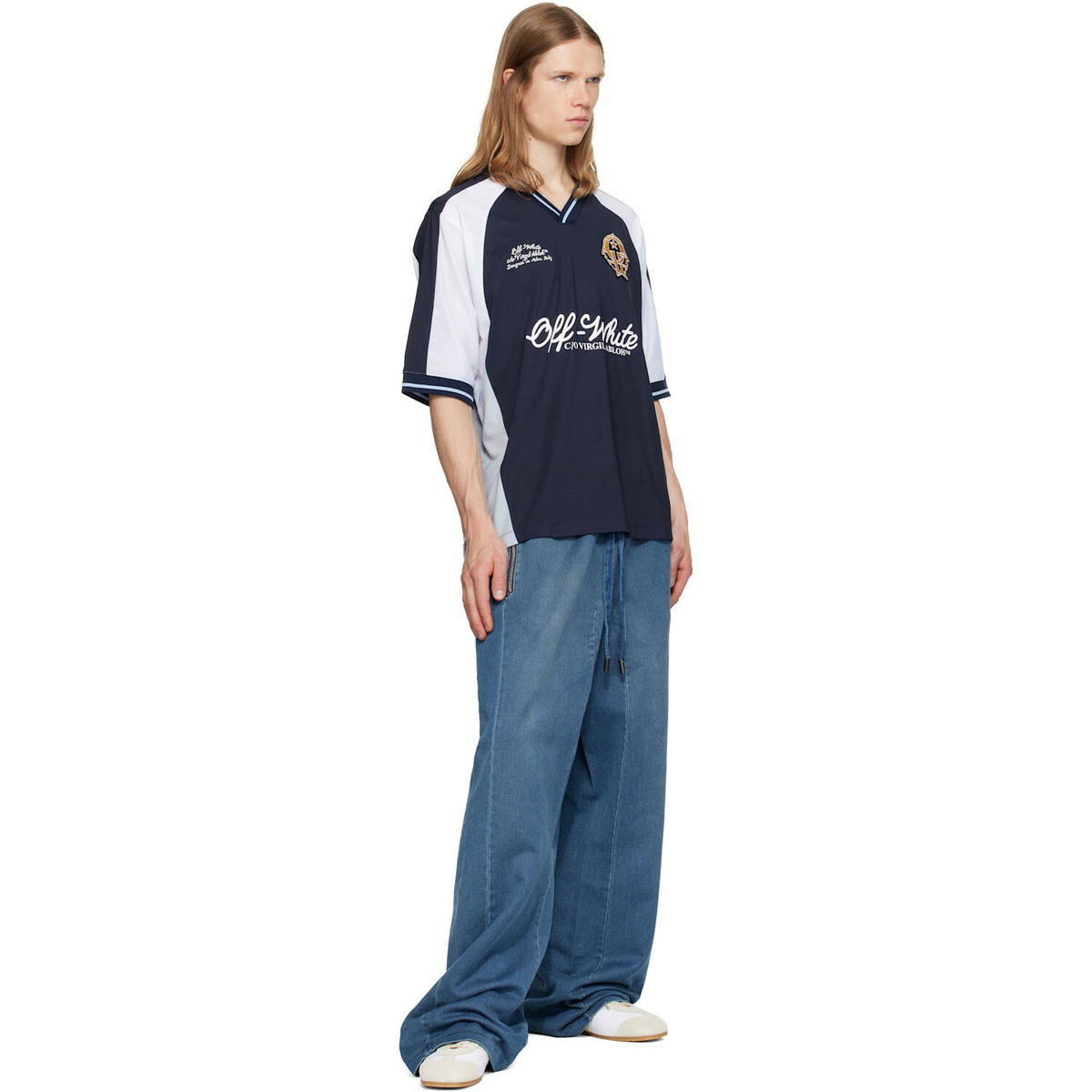 Off-White Navy Royal Team Soccer T-shirt
