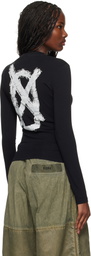 032c Black SOS Fitted Longsleeve T-shirt