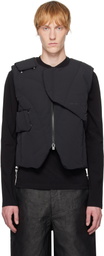 HELIOT EMIL Black Layered Down Vest