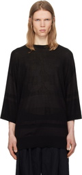 Juun.J Black Stripe Rugby T-shirt