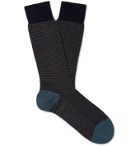 Pantherella - Hatherley Houndstooth Merino Wool-Blend Socks - Blue