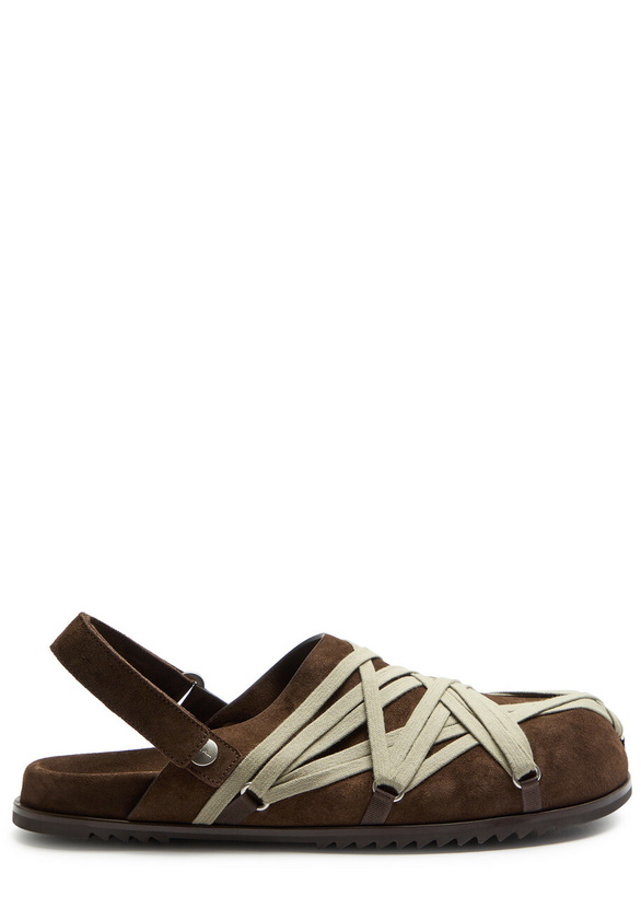 Photo: Rick Owens Mega Lace Suede Mules Brown