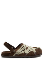 Rick Owens Mega Lace Suede Mules Brown