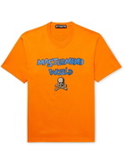 Mastermind World - Glittered Logo-Print Cotton-Jersey T-Shirt - Orange