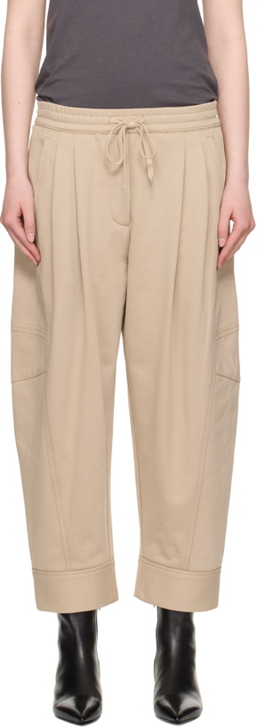 Photo: 3.1 Phillip Lim Beige Curved Wide Leg Crop Sweatpants