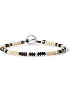 MIKIA - Onyx, Stone and Sterling Silver Beaded Bracelet - White
