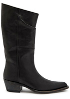Khaite Clive 35 Leather Mid-calf Boots Black
