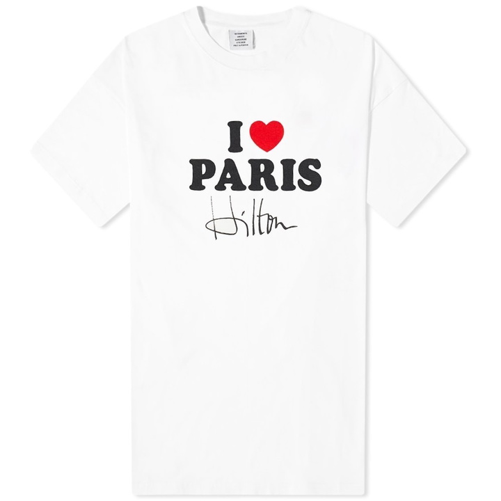 Photo: VETEMENTS x Paris Hilton I Love Paris Tee