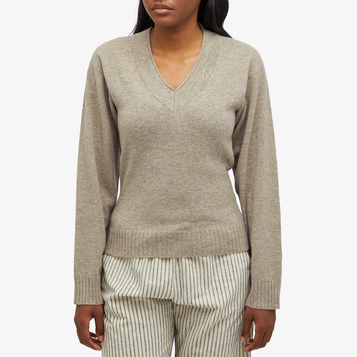 Faithfull The Brand Women's Frederikke Cashemere Sweater in Taupe Marle