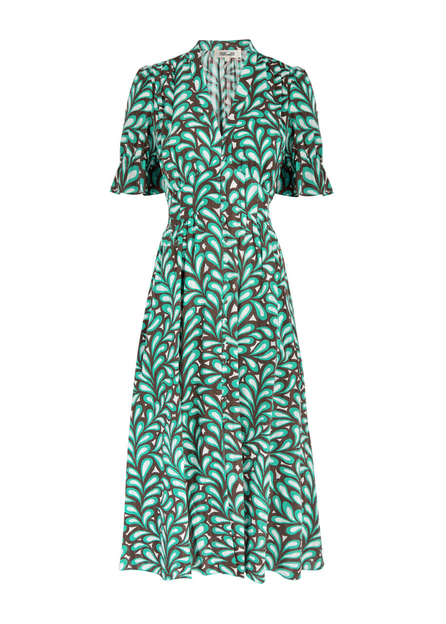 Diane Von Furstenberg Erica Printed Cotton Midi Dress Multicoloured Diane von Furstenberg Diane Von Furstenberg Erica Printed Cotton Midi Dress Multicoloured Diane von Furstenberg