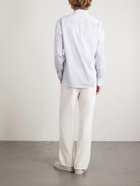 Brunello Cucinelli - Button-Down Collar Striped Cotton-Poplin Shirt - White