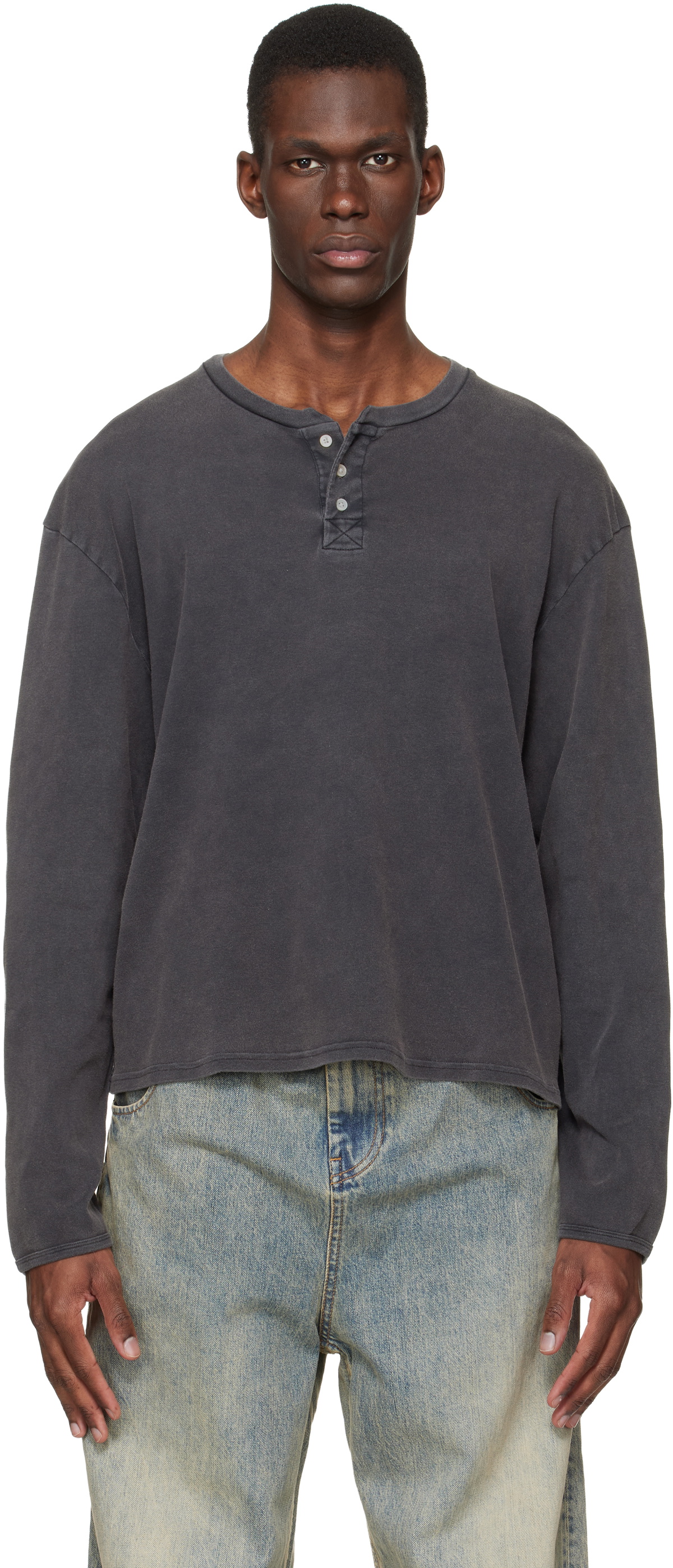 Stockholm (Surfboard) Club Black Faded Henley