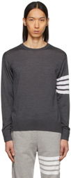 Thom Browne Grey Merino 4-Bar Sweater