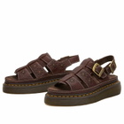 Dr. Martens Women's Wrenlie Open FL Sandal in Dark Brown Grizzly