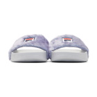 Baja East Purple and Grey Fila Edition Shearling Drifter Slides